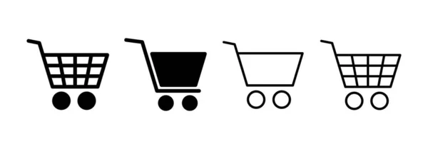 Shopping Icon Vector Voor Web Mobiele App Winkelwagen Teken Symbool — Stockvector