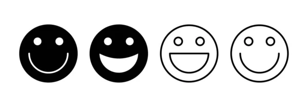 笑图标矢量为Web和移动应用程序 微笑的情感图标 反馈标志和符号 — 图库矢量图片