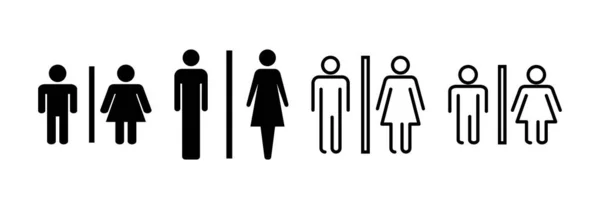 Вектор Значков Туалета Веб Мобильного Приложения Девушки Мальчики Уборные Знак — стоковый вектор
