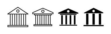 Web ve mobil uygulama için banka simgesi vektörü. Banka işareti ve sembol, müze, üniversite
