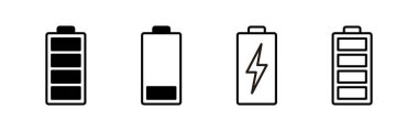 Battery icon vector for web and mobile app. battery charging sign and symbol. battery charge level