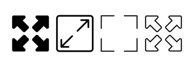 Fullscreen Icon vector for web and mobile app. Expand to full screen sign and symbol. Arrows symbol