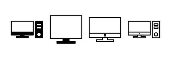 Computer Icon Vector Web Mobile App Computer Monitor Sign Symbol — ストックベクタ