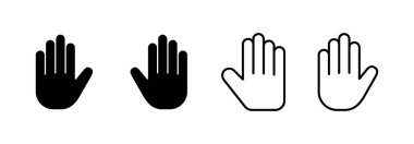 Hand icon vector for web and mobile app. hand sign and symbol. hand gesture