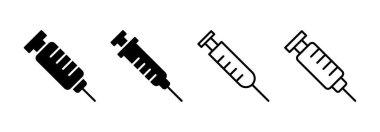 Web ve mobil uygulama için şırınga ikonu vektörü. İğne işareti ve sembol. Aşı simgesi