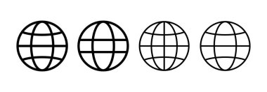 Web ve mobil uygulama için web simgesi vektörü. Web tabelalarına ve sembollere git. Web tıklama simgesi. Genel arama simgesi