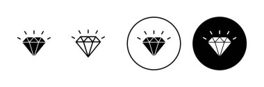 Elmas simgeleri ayarlandı. Elmas taşları işareti ve sembolü