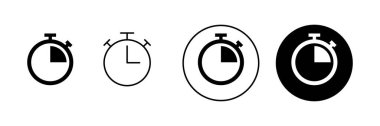 Kronometre simgeleri ayarlandı. Zamanlayıcı işareti ve sembol. Geri sayım simgesi. Zaman Dönemi