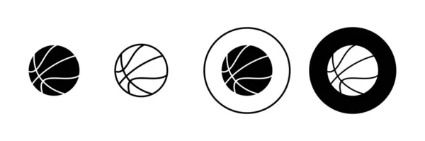 篮球图标设置 篮球运动标志和标志 — 图库矢量图片