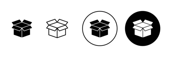 Box Symbole Gesetzt Kastenschild Und Symbol Paket Paket — Stockvektor