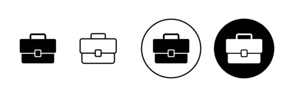 Ikony Teczki Ustawione Znak Walizki Symbol Symbol Bagażu — Wektor stockowy