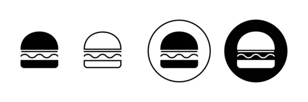 Set Icone Hamburger Hamburger Segno Simbolo Hamburger — Vettoriale Stock