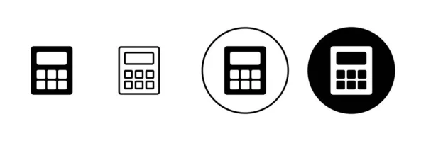 Icônes Calculatrice Réglées Signe Symbole Calculatrice Comptable — Image vectorielle