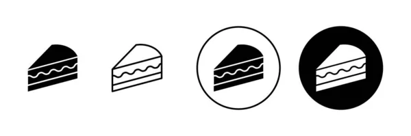 Набір Піктограм Торта Торт Знак Символ Піктограма Торта День Народження — стоковий вектор