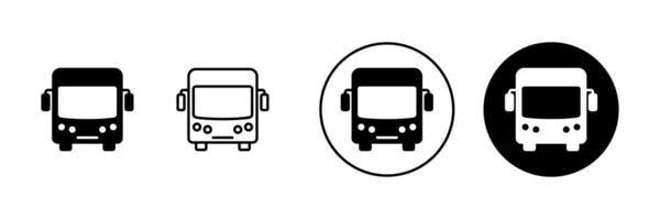 Otobüs Simgeleri Ayarlandı Otobüs Işareti Sembol — Stok Vektör