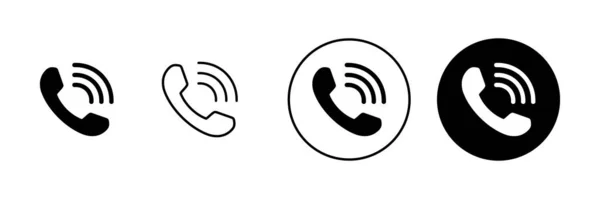 Call Icons Set Telephone Sign Symbol Phone Icon Contact — Stock Vector