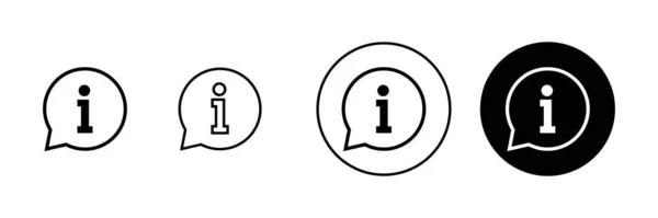 Conjunto Iconos Signo Información Sobre Nosotros Signo Símbolo Icono Faq — Vector de stock