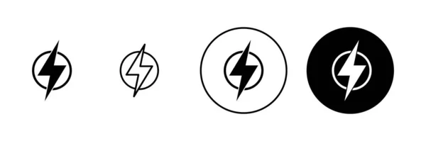 Набор Значков Молний Электрический Знак Символ Значок Силы Энергетический Знак — стоковый вектор