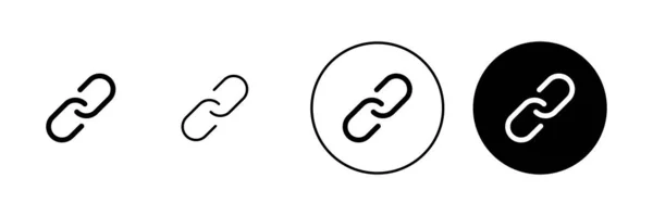 Ikony Propojení Nastaveny Znak Symbol Řetězce Hypertextových Odkazů — Stockový vektor