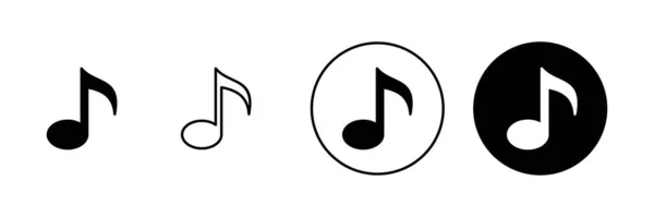 Musik Ikonen Gesetzt Notenzeichen Und Symbol Beachten — Stockvektor