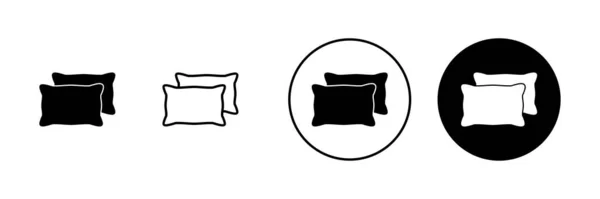 枕のアイコンセット 枕の記号と記号 快適なふわふわ枕 — ストックベクタ