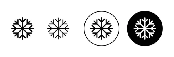 Ikony Sněhu Nastaveny Značka Symbol Sněhové Vločky — Stockový vektor