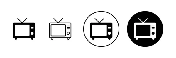 Conjunto Iconos Signo Símbolo Televisión — Archivo Imágenes Vectoriales