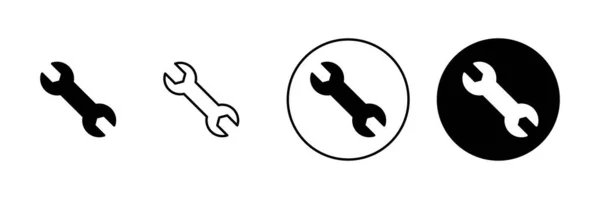 Schraubenschlüssel Symbole Gesetzt Reparatur Symbol Werkzeuge Zeichen Und Symbol — Stockvektor
