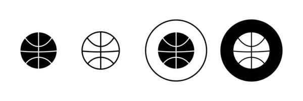 Conjunto Iconos Del Baloncesto Baloncesto Signo Pelota Símbolo — Archivo Imágenes Vectoriales