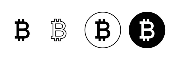 Bitcoin Simgeleri Ayarlandı Bitcoin Işareti Sembol Ödeme Sembolü Şifreleme Para — Stok Vektör
