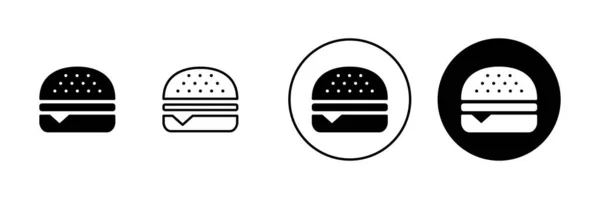 Ikony Burgeru Nastaveny Znak Symbol Hamburgeru Hamburger — Stockový vektor