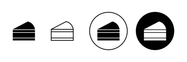 Ikony Ciasta Ustawione Znak Symbol Ciasta Ikona Tortu Urodzinowego — Wektor stockowy