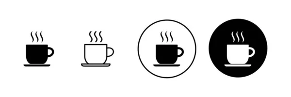 Kaffeetassen Ikonen Set Vorhanden Tasse Ein Kaffeeschild Und Symbol — Stockvektor