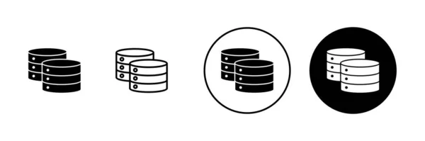 Conjunto Ícones Banco Dados Sinal Banco Dados Símbolo — Vetor de Stock