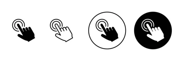 Mão Clique Ícones Definido Sinal Ponteiro Símbolo Ícone Cursor Mão — Vetor de Stock