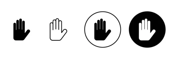 手のアイコンセット 手札とシンボル — ストックベクタ