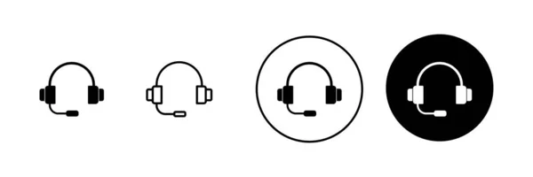 Ícones Fone Ouvido Configurados Signo Símbolo Fone Ouvido — Vetor de Stock