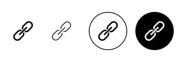 Verknüpfungssymbole Gesetzt Hyperlink Kettenzeichen Und Symbol — Stockvektor