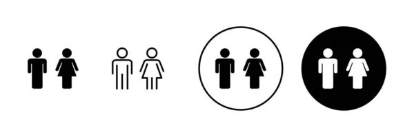 Ikony Mężczyzny Kobiety Ustawione Męski Żeński Znak Symbol Dziewczyny Chłopcy — Wektor stockowy