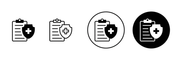 Ícones Seguros Médicos Sinal Seguro Saúde Símbolo — Vetor de Stock
