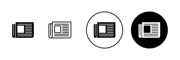 Ensemble Icônes Journaux Papier Actualité Signe Symboliser — Image vectorielle