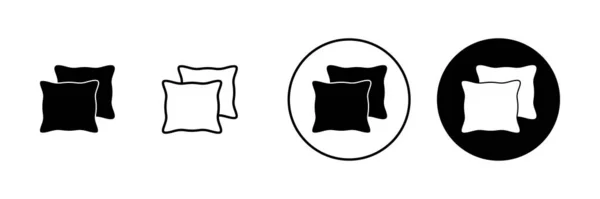 Ikony Polštářů Nastaveny Polštář Symbol Pohodlný Načechraný Polštář — Stockový vektor