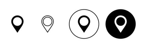 Conjunto Iconos Pin Signo Ubicación Símbolo Icono Destino Pin Mapa — Vector de stock