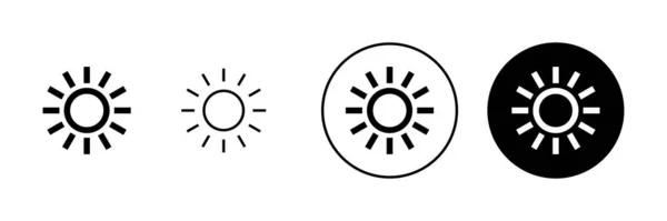 太陽のアイコンセット 明るさのサインとシンボル — ストックベクタ