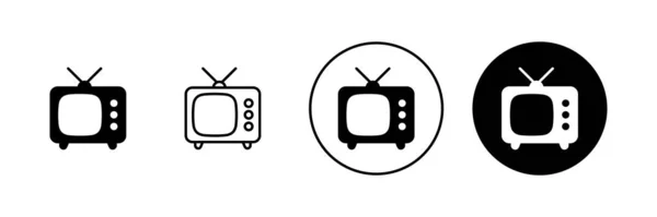 电视图标设置 电视信号和符号 — 图库矢量图片