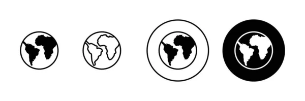 Mapa Mundo Definido Símbolo Símbolo Mapa Mundial Ícone Globo — Vetor de Stock