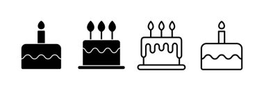 Cake icon vector for web and mobile app. Cake sign and symbol. Birthday cake icon