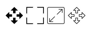 Fullscreen Icon vector for web and mobile app. Expand to full screen sign and symbol. Arrows symbol