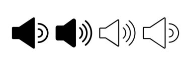 Web ve mobil uygulama için ikon vektörü. Ses düzeyi ve sembol. Hoparlör ikonu. ses sembolü