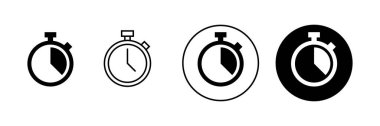 Kronometre simgeleri ayarlandı. Zamanlayıcı işareti ve sembol. Geri sayım simgesi. Zaman Dönemi